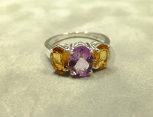 Load image into Gallery viewer, Citrine and Amethyst ring
