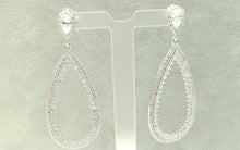 Load image into Gallery viewer, Crystal teardop earrings in sterling silver

