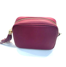 Load image into Gallery viewer, Ruby Red Italian Leather Crossover Bag
