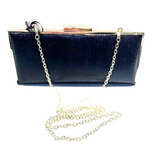 Load image into Gallery viewer, Black and gold clutch evening bag
