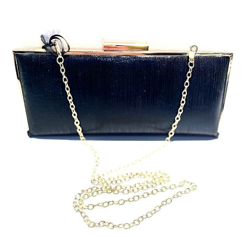 Black and gold clutch evening bag