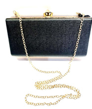 Load image into Gallery viewer, Black evening clutch bag
