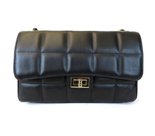 Load image into Gallery viewer, Black quilted Italian leather handbag
