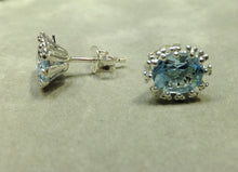 Load image into Gallery viewer, Blue topaz stud earrings
