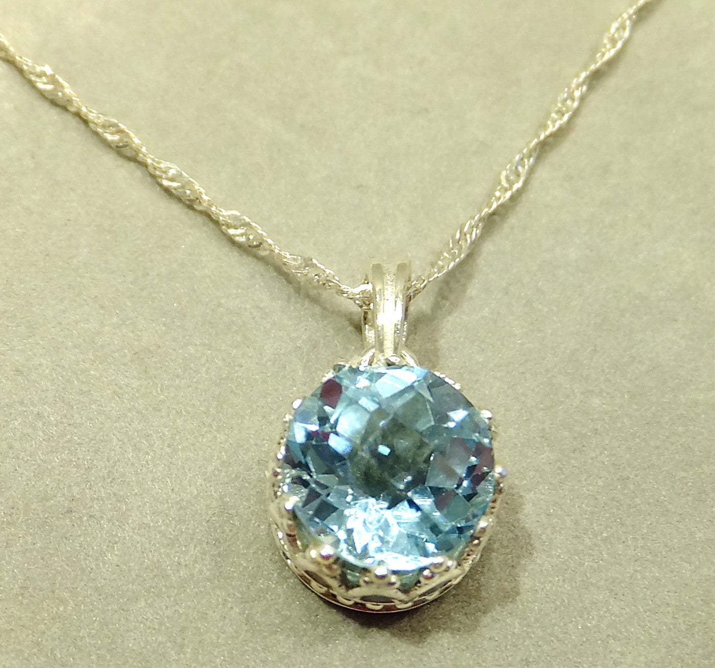 Blue topaz gemstone necklace