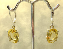 Load image into Gallery viewer, Oval citrine drop gemstone earrings
