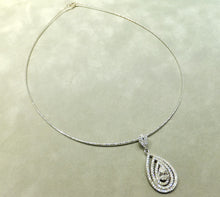Load image into Gallery viewer, Sterling silver crystal teardrop necklace
