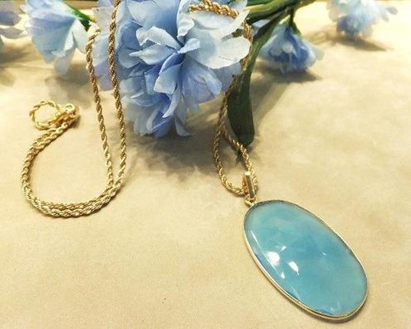 Blue chalcedony necklace