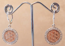 Load image into Gallery viewer, Round two tone sterling silver earrings
