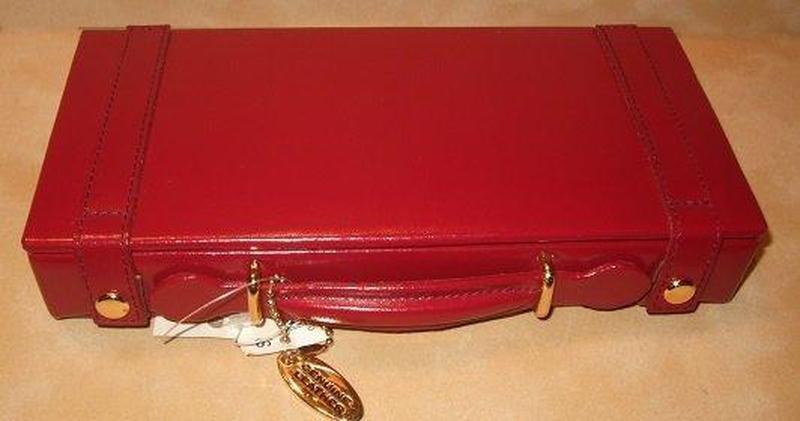 Red Leather Jewelry Travel Case - butlercollection