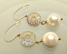 Load image into Gallery viewer, pearl and gold earrings
