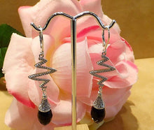 Load image into Gallery viewer, black onyx gemstone earrings
