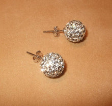 Load image into Gallery viewer, Swarovski Crystal Stud Ball Earrings in sterling silver - butlercollection
