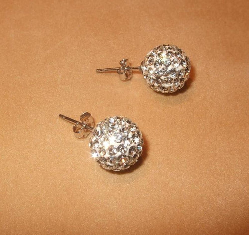 Swarovski Crystal Stud Ball Earrings in sterling silver - butlercollection