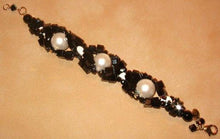 Load image into Gallery viewer, Woven Pearl and Black Onyx Bracelet - butlercollection
