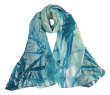 Load image into Gallery viewer, Blue Chiffon silk scarf
