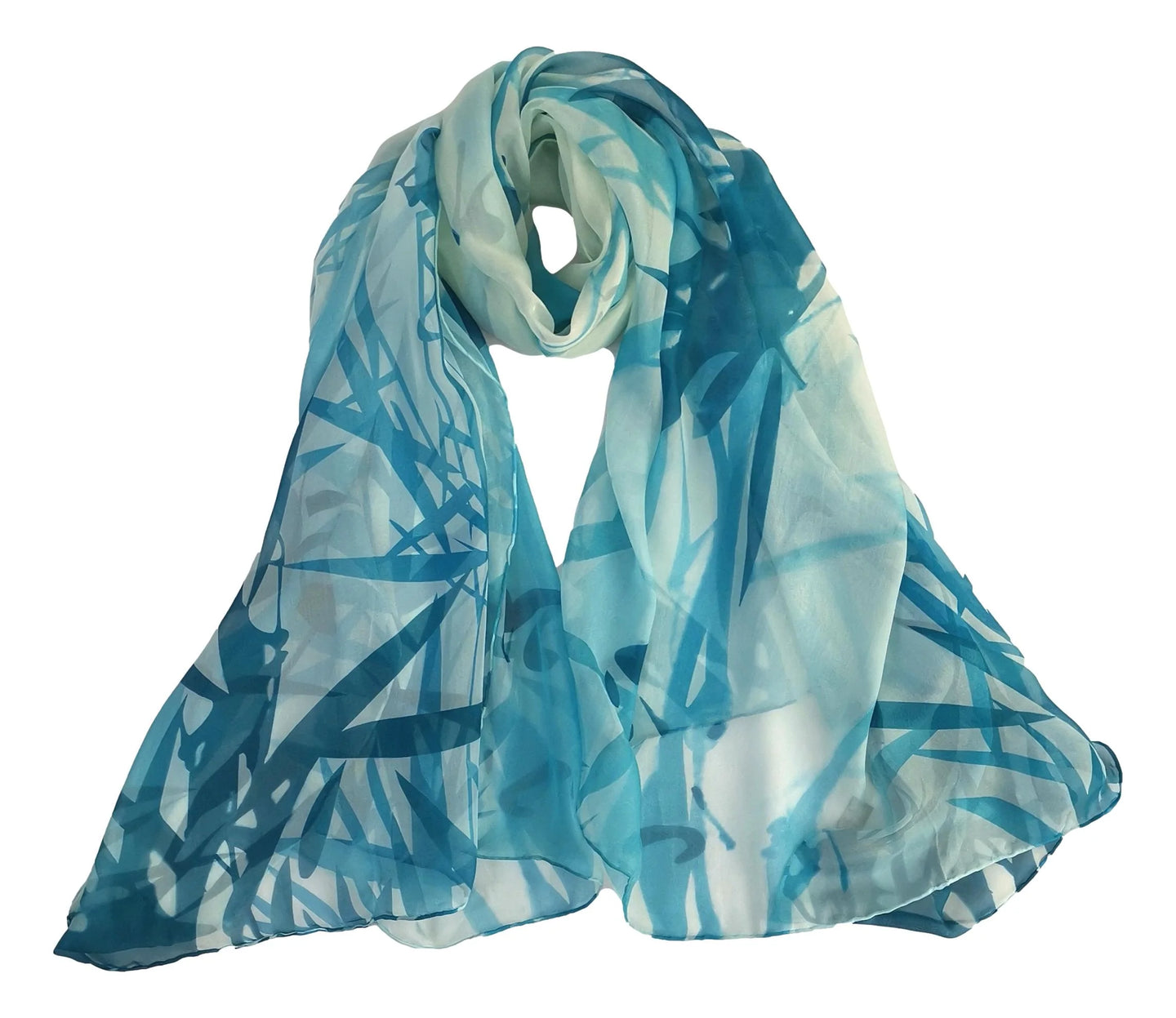 Blue Chiffon silk scarf