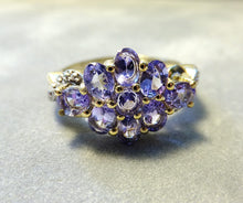 Load image into Gallery viewer, Golden Tanzanite flower gemstone ring
