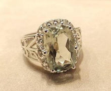 Load image into Gallery viewer, Green amethyst gemstone ring
