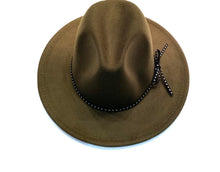 Load image into Gallery viewer, Dark green felt fedora Hat
