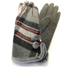 Load image into Gallery viewer, Red and grey ladies winter glove
