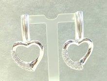 Load image into Gallery viewer, Heart Sterling Silver Drop Earrings

