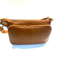 Load image into Gallery viewer, Italian leather tan crossover handbag
