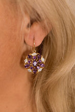 Load image into Gallery viewer, Golden amethyst drop earrings
