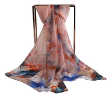 Load image into Gallery viewer, Blue and Pink Silk scarf
