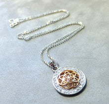 Load image into Gallery viewer, Two Tone Rose gold and sterling silver necklace
