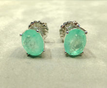 Load image into Gallery viewer, Oval mint green Paraiba Tourmaline earrings
