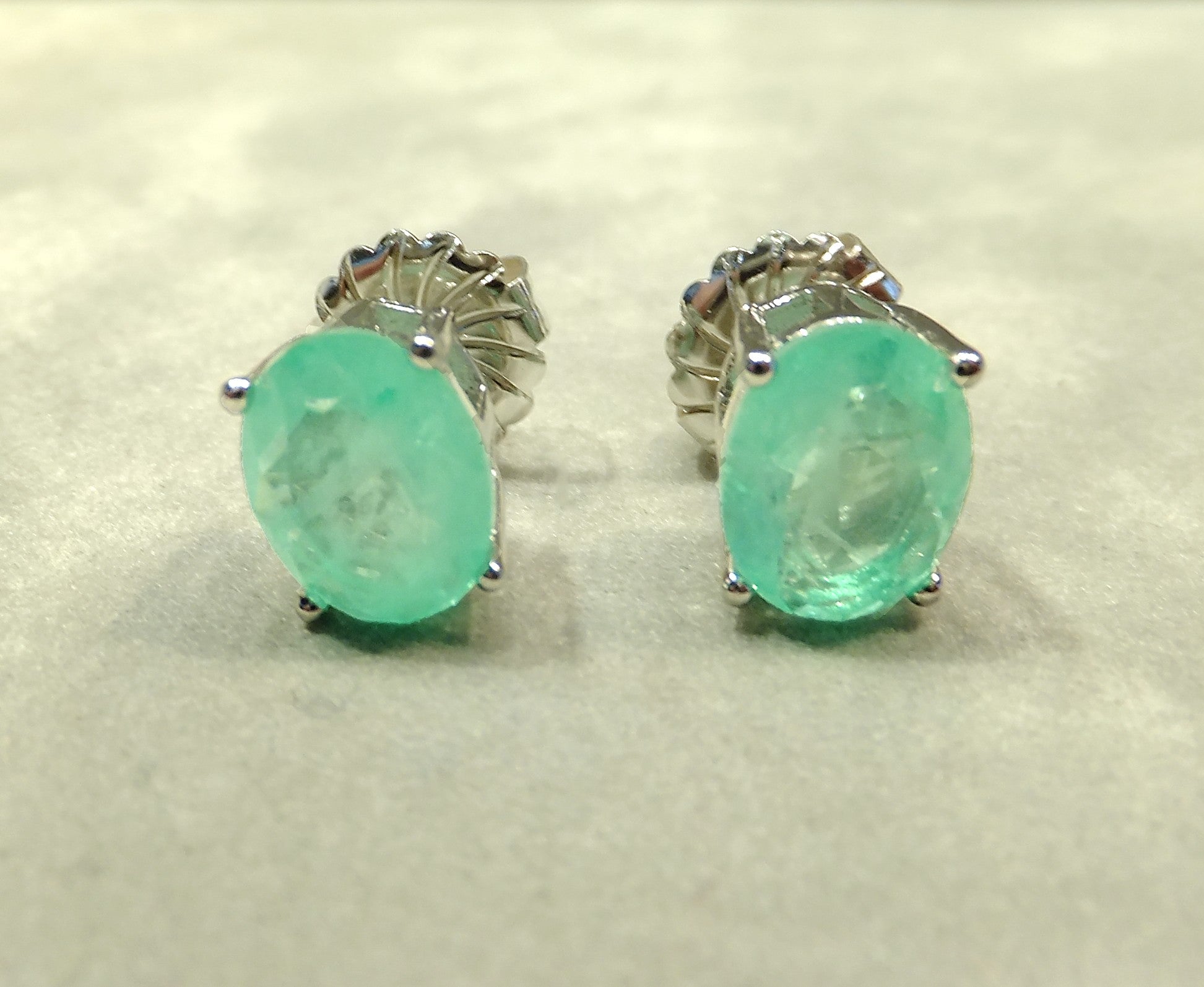 Mint Green Paraiba Tourmaline Stud Oval Earrings – The Butler
