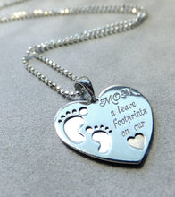 Load image into Gallery viewer, Heart for MOM in sterling silver necklace
