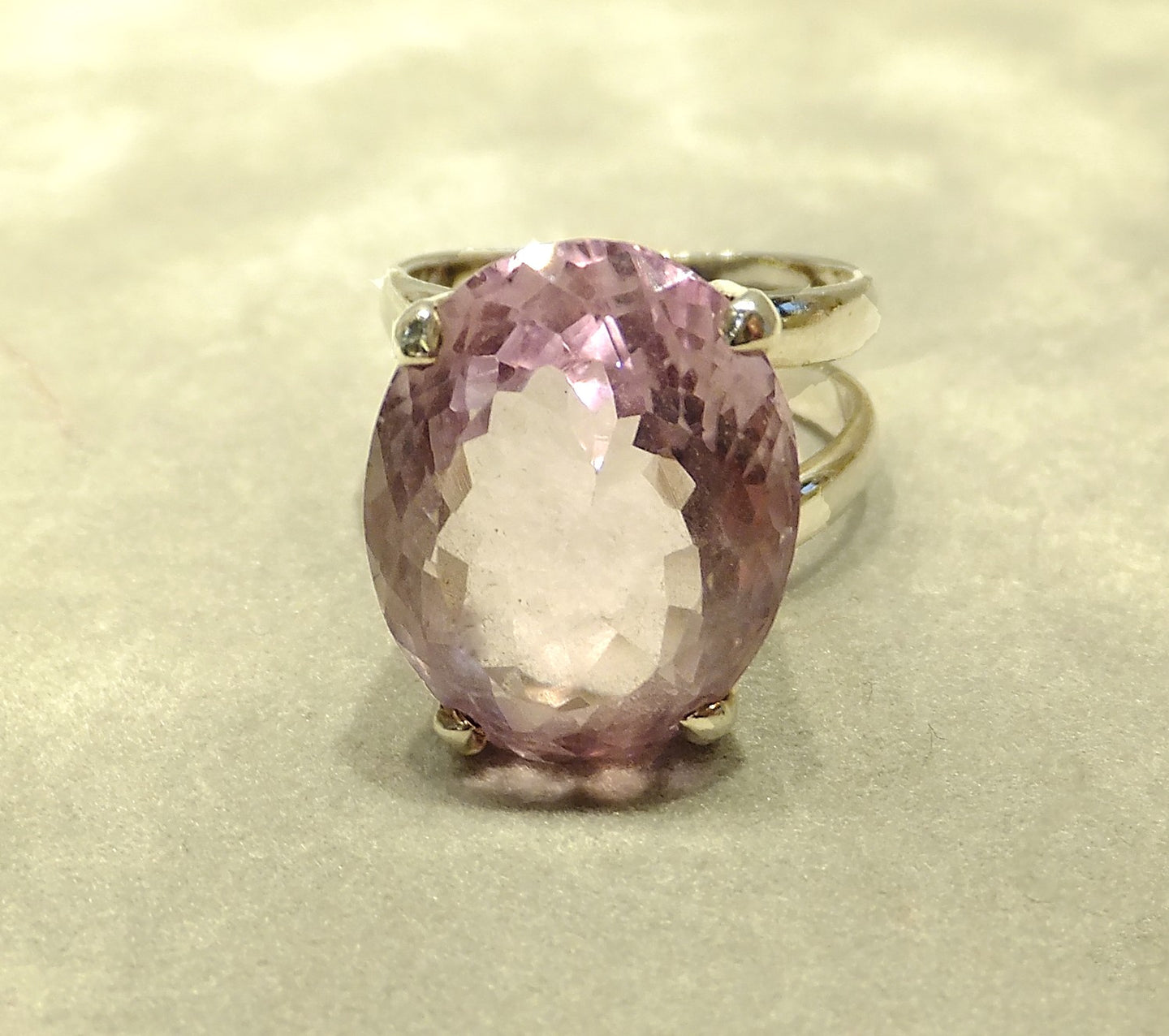 Pink Amethyst bold ring