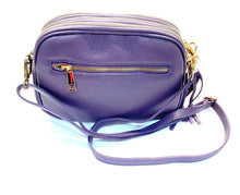 Load image into Gallery viewer, Purple Italian leather crossover bag
