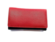 Load image into Gallery viewer, Red and black leather wallet
