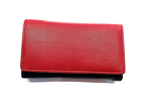 Red and black leather wallet