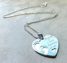Load image into Gallery viewer, Sterling silver heart for mom necklace
