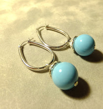 Load image into Gallery viewer, Sterling silver Turquosie Agate gemstone earrings
