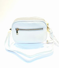 Load image into Gallery viewer, Three zipper white leather bag
