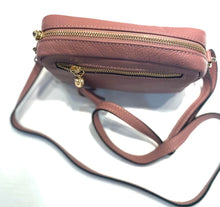 Load image into Gallery viewer, Top View of Small Pink Leather Bag
