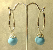 Load image into Gallery viewer, Sterling silver drop Turquosie agate earrings
