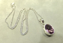 Load image into Gallery viewer, Amethyst pendant necklace in sterling silver
