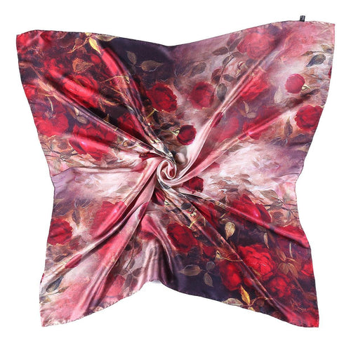 Floral silk print scarf 
