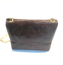 Load image into Gallery viewer, Back view of Italian leather brown bag
