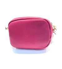 Load image into Gallery viewer, Back view of Italian leather pink bag
