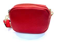 Load image into Gallery viewer, back view of red leather bag
