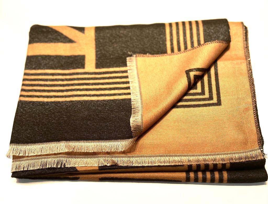 Brown cashmere print scarf 