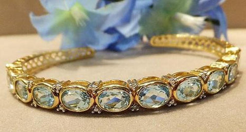 Blue topaz and gold bracelet