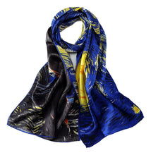 Load image into Gallery viewer, Van Gogh Print silk scarf
